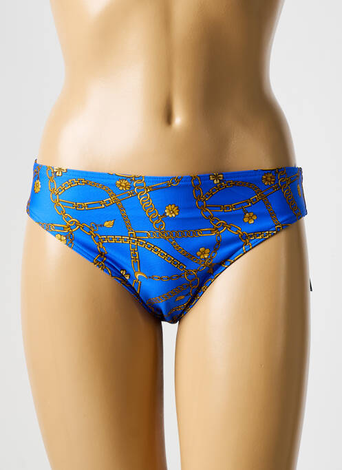 Bas de maillot de bain effet matière satinée culotte bleu PRIMA DONNA femme