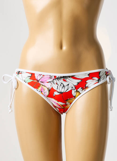 Bas de maillot de bain imprimé fleurs bikini rouge FREYA femme