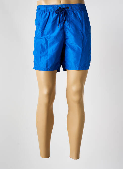 Short de bain effet matière satinée bleu SCUBA homme