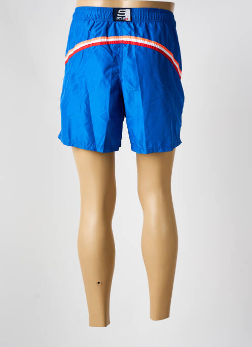 Short de bain effet matière satinée bleu SCUBA homme