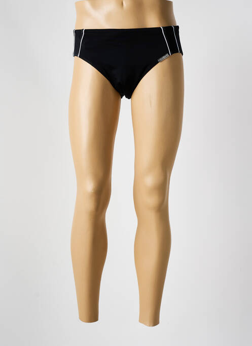 Slip de bain effet matière satinée noir WAVEBREAKER homme