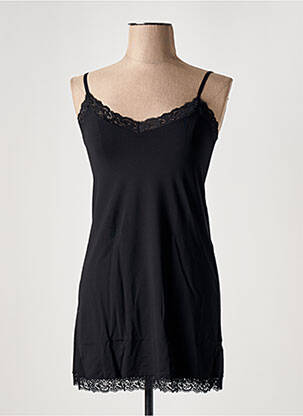 Top/caraco effet matière satinée noir AVET femme