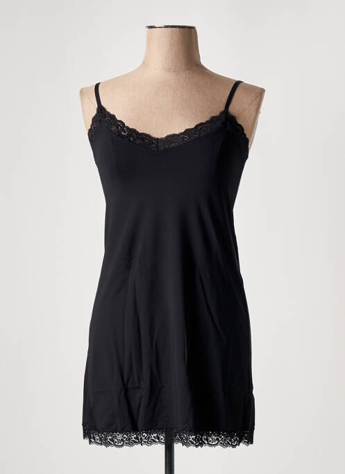 Top/caraco effet matière satinée noir AVET femme