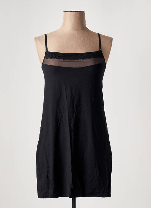 Top/caraco effet matière satinée noir AVET femme