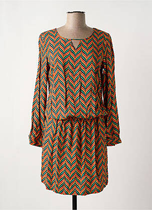 Robe mi-longue manches longues manches longues orange LE PETIT BAIGNEUR femme