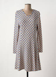 Robe mi-longue manches longues manches longues bleu MD'M femme