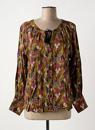 Chemisier imprimé fleurs manches longues marron LOLA ESPELETA femme
