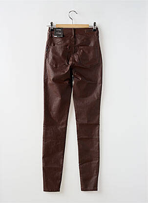 Pantalon slim taille haute taille haute marron TIFFOSI femme