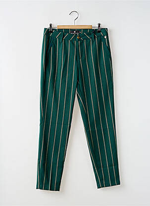 Pantalon chino fermeture zippée sous rabat boutonné taille normale vert FREEMAN T.PORTER femme