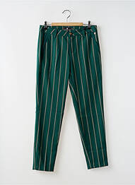 Pantalon chino fermeture zippée sous rabat boutonné taille normale vert FREEMAN T.PORTER femme