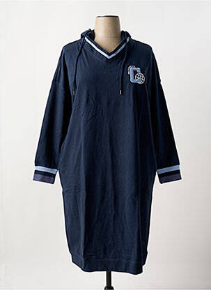 Robe mi-longue manches longues manches longues bleu SHEEGO femme