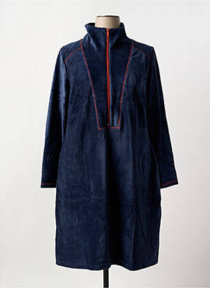 Robe mi-longue manches longues manches longues bleu SHEEGO femme