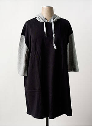 Robe mi-longue manches longues manches longues noir SHEEGO femme