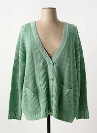 Gilet manches longues fermeture boutonnée sur le devant vert SHEEGO femme