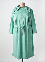 Robe mi-longue manches longues manches longues vert SHEEGO femme