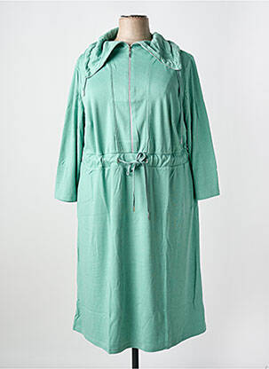 Robe mi-longue manches longues manches longues vert SHEEGO femme