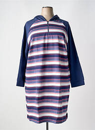 Robe mi-longue manches longues manches longues bleu SHEEGO femme