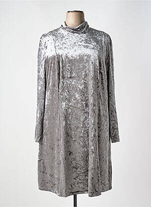 Robe mi-longue coupe évasée manches longues argent SHEEGO femme