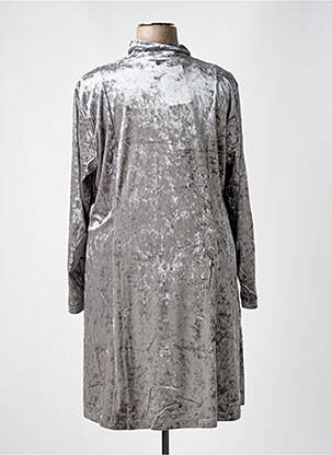 Robe mi-longue manches longues manches longues argent SHEEGO femme