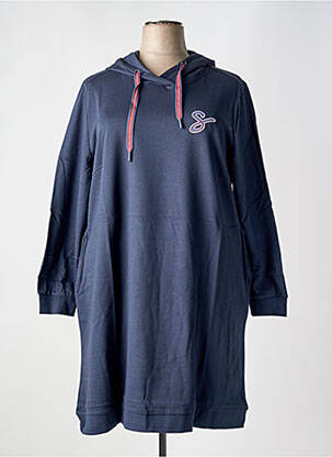 Robe mi-longue manches longues manches longues bleu SHEEGO femme