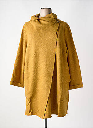 Manteau long coupe droite sans capuche jaune SHEEGO femme