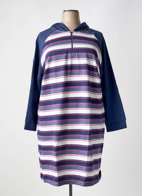 Robe mi-longue manches longues manches longues bleu SHEEGO femme