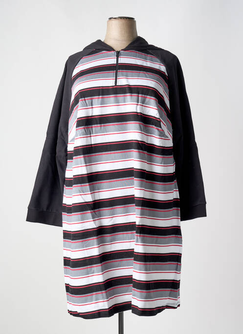 Robe mi-longue manches longues manches longues noir SHEEGO femme