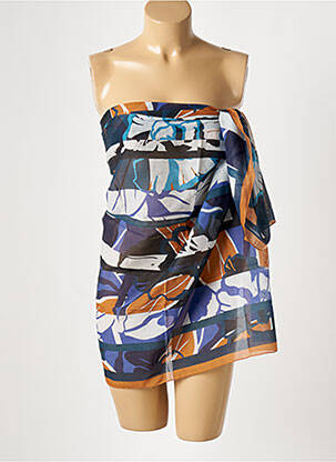 Paréo tissage popeline bleu OLYMPIA femme