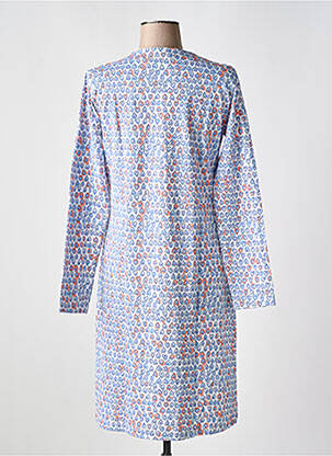 Chemise de nuit manches longues bleu VANIA femme