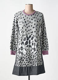 Chemise de nuit manches longues gris VANIA femme
