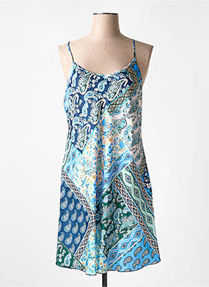 Nuisette/combinette effet matière satinée bleu VANIA femme