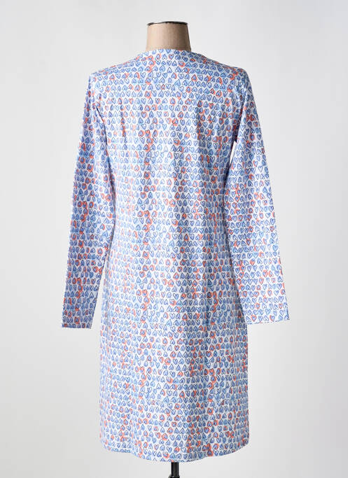 Chemise de nuit manches longues bleu VANIA femme