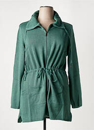 Gilet manches longues stretch vert SHEEGO femme