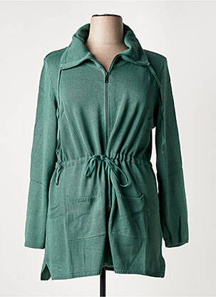 Gilet manches longues stretch vert SHEEGO femme