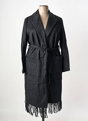 Manteau long coupe cintrée sans capuche noir SHEEGO femme