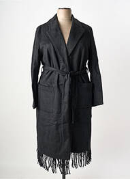 Manteau long coupe cintrée sans capuche noir SHEEGO femme