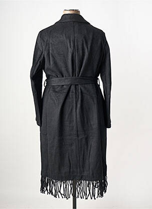 Manteau long coupe cintrée sans capuche noir SHEEGO femme