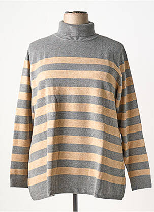 Pull col roulé gris SHEEGO pour femme