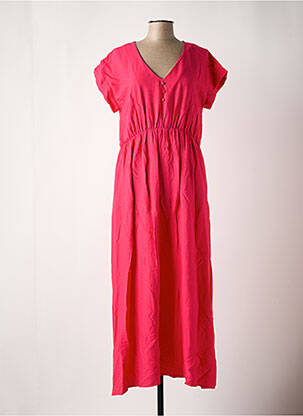 Robe longue manches courtes manches courtes rose C'EST BEAU LA VIE femme