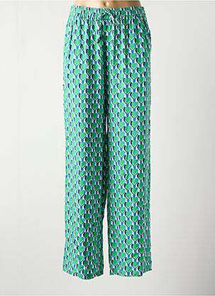 Pantalon droit tissage crêpe taille normale vert C'EST BEAU LA VIE femme