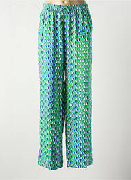 Pantalon droit tissage crêpe taille normale vert C'EST BEAU LA VIE femme