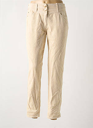 Pantalon droit fermeture zippée sous rabat boutonné beige C'EST BEAU LA VIE femme