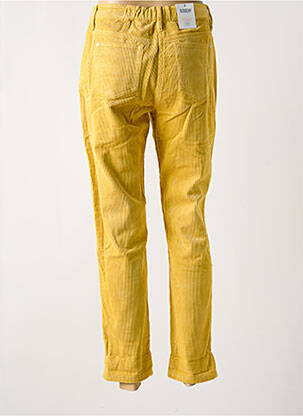 Pantalon droit fermeture zippée sous rabat boutonné jaune C'EST BEAU LA VIE femme