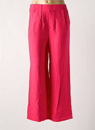 Pantalon droit taille élastique rose C'EST BEAU LA VIE femme