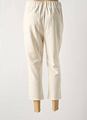 Pantalon 7/8 fermeture zippée sous rabat boutonné beige MOLLY BRACKEN femme