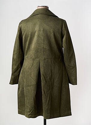 Manteau long fermeture boutonnée sur le devant sans capuche vert SHEEGO femme