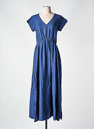 Robe longue manches courtes manches courtes bleu C'EST BEAU LA VIE femme