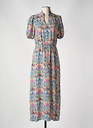 Robe longue manches courtes manches courtes bleu C'EST BEAU LA VIE femme