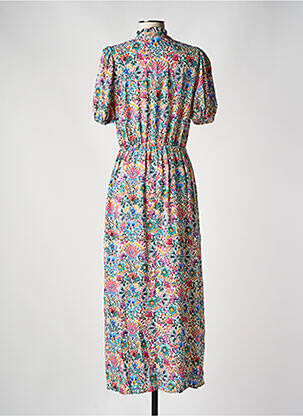 Robe longue manches courtes manches courtes bleu C'EST BEAU LA VIE femme