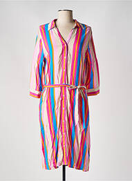 Robe mi-longue manches 3/4 manches 3/4 rose B.YOUNG femme